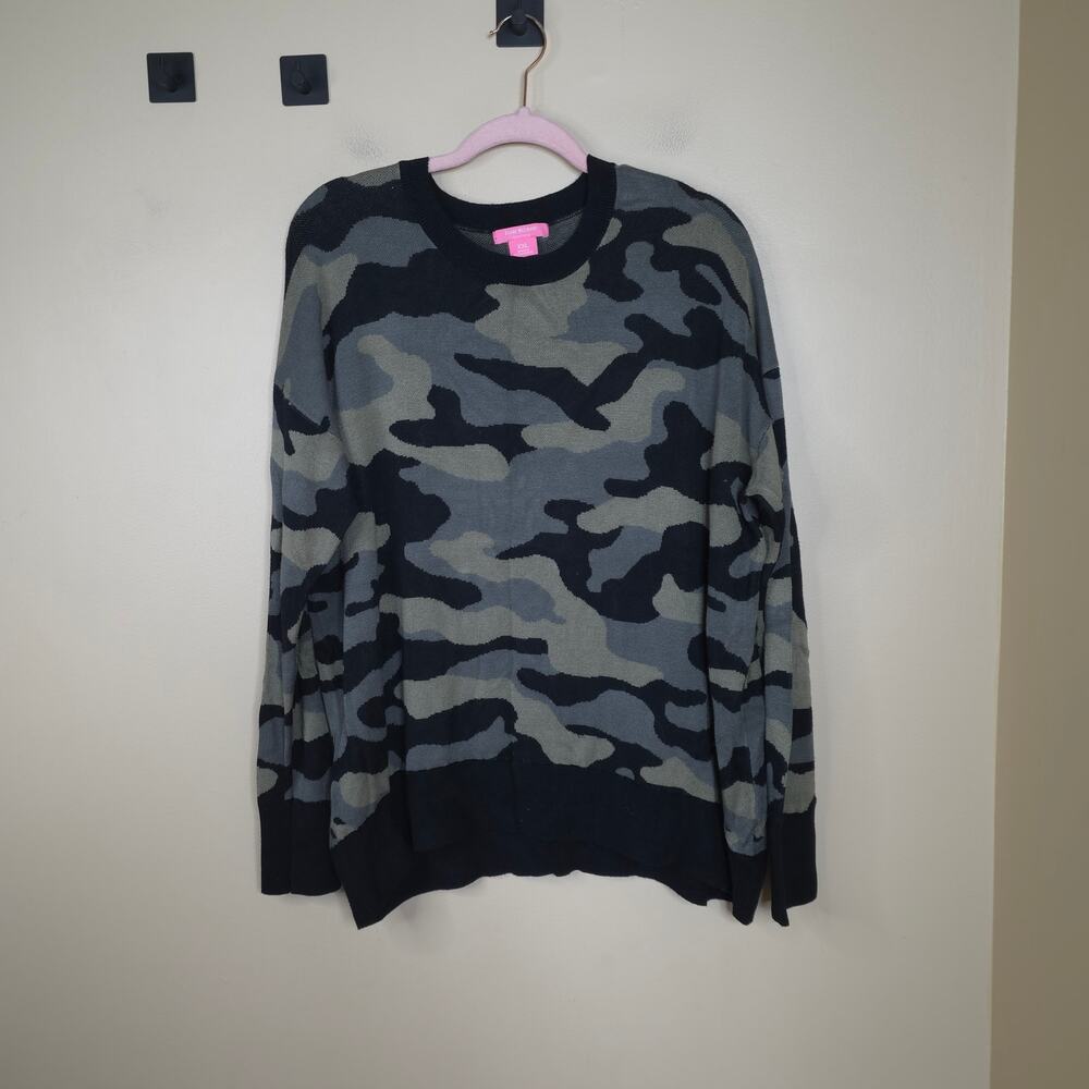 Isaac Mizrahi Pullover Crewneck Sweater in Camo Size XXL
